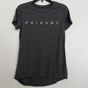 FRIENDS (tv series) - Women's Gray with Silver Letters High-Low T-Shirt  - M